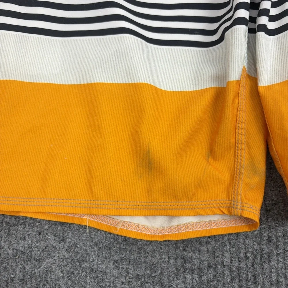 Rusty Board Shorts Mens 36 Orange Blue White Striped‎ Colorblock Surf Style